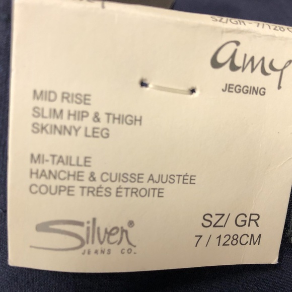 NWT Silver Jeans Amy Mid-Rise Skinny Jegging Sz 7 - Picture 12 of 12